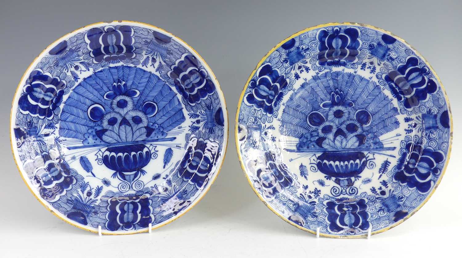 Lot 2018 - An 18th century Dutch Delft dish, decorated...