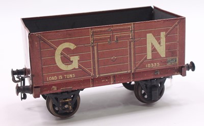 Lot 115 - Bassett-Lowke Gauge 1, 6-plank open wagon,...