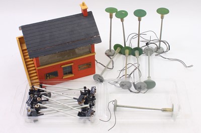 Lot 161 - Bassett-Lowke 0-gauge wooden signal box,...