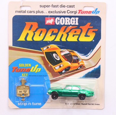 Lot 1403 - Corgi Rockets 902 Jaguar - metallic green, off...