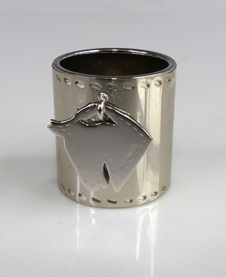 Lot 144 - Hermès - a Tête de Cheval Palladium scarf ring,...