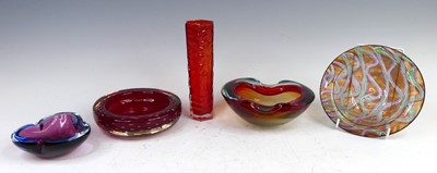Lot 100 - Five items of studio glass, to include; a...
