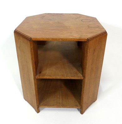 Lot 362 - An Art Deco figured walnut octagonal book...