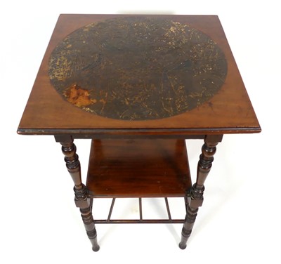 Lot 350 - An Aesthetic Movement walnut square two-tier...