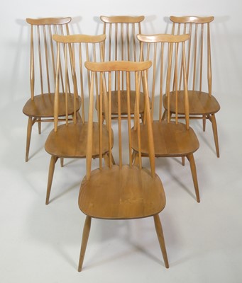 Lot 400 - A set of six 1960s Ercol blond elm and beech...