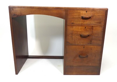 Lot 361 - An Art Deco walnut single pedestal kneehole...