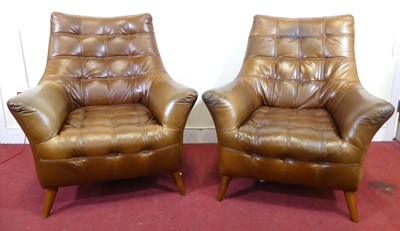 Lot 409 - A pair of contemporary soft tan leather...