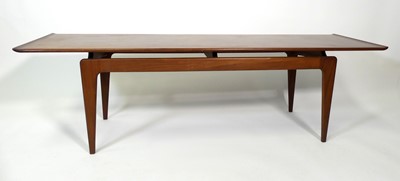 Lot 386 - A 1960s teak rectangular long coffee table,...