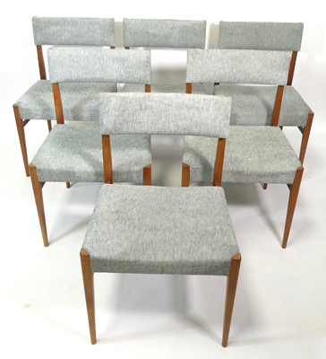 Lot 383 - A set of six 1960s teak dining chairs, each...