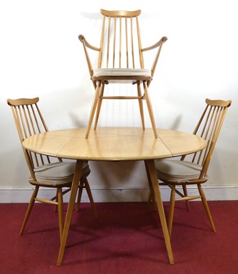 Lot 394 - A 1960s Ercol blond elm and beech dropflap...