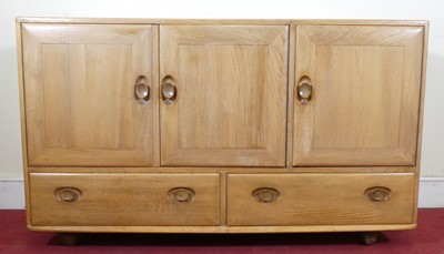 Lot 395 - A 1960s Ercol light elm 'Windsor' sideboard,...