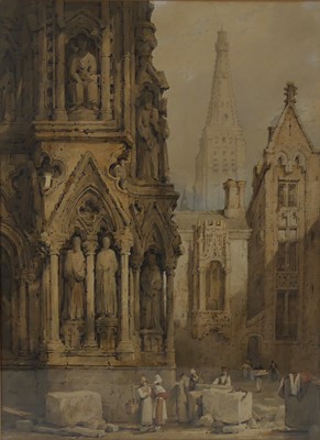 Lot 2256 - Samuel Prout (1783-1852) - Stonemasons in a...