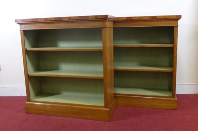 Lot 2334 - A pair of Victorian style oak and amboyna...