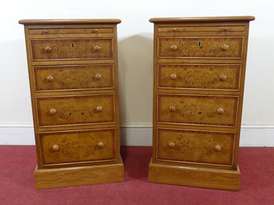 Lot 2338 - A pair of contemporary oak and burr oak...