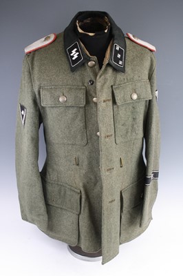 Lot 3271 - A German reenactors SS tunic with SS collar...