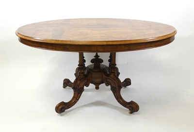 Lot 2305 - A mid-Victorian figured walnut pedestal loo...