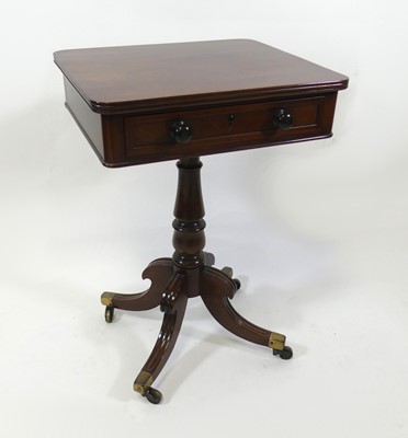 Lot 2295 - A Regency mahogany pedestal needlework table,...