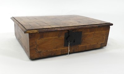 Lot 2289 - An early 18th century walnut Bible box, the...