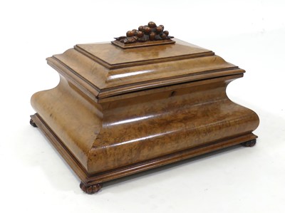 Lot 2288 - An early Victorian burr walnut work box, of...