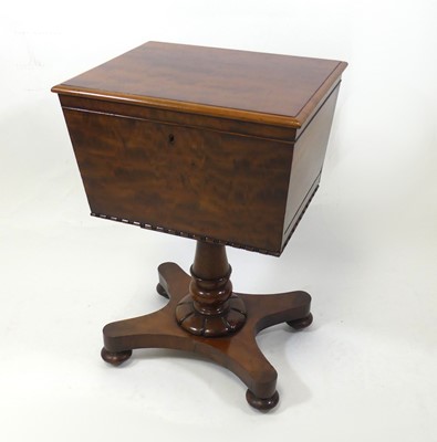 Lot 2297 - A William IV mahogany pedestal teapoy, the...