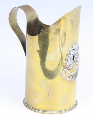Lot 3235 - A trench art type jug, made from a shell case...