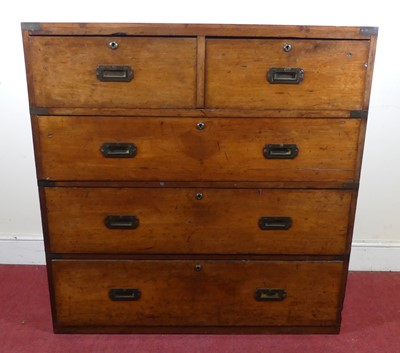 Lot 2333 - A Victorian mahogany and brass bound campaign...