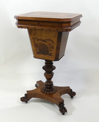 Lot 2296 - A Regency rosewood and satinwood pedestal work...