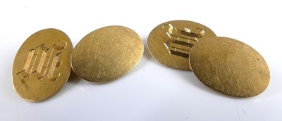 Lot 2123 - A pair of Birk's gent's 14ct gold oval...