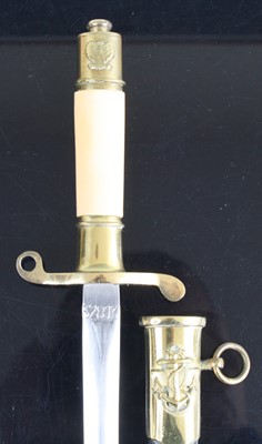 Lot 3268 - A Polish M1952 Naval stickert or dirk, having...