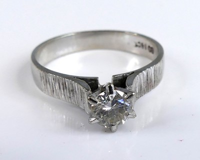Lot 2117 - A modern 18ct white gold diamond solitaire...