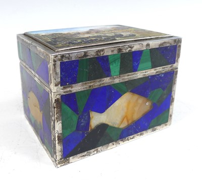 Lot 2174 - An early 20th century Russian silver, lapis...