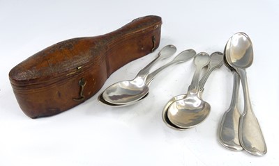 Lot 2059 - A set of six late 18th century French silver...