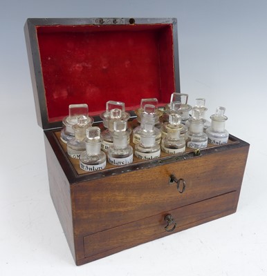 Lot 2181 - A George III apothecary box, containing 15...