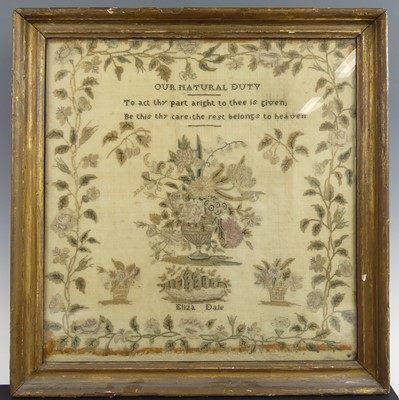 Lot 2190 - Eliza Dale - an early 19th century needlework,...