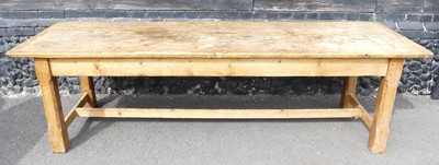 Lot 2302 - A Victorian pine plank topped refectory...