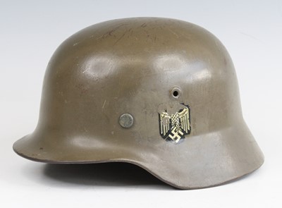Lot 3479 - A German M35 steel helmet, with Heer decal,...