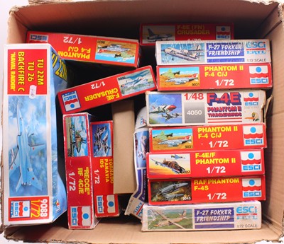 Lot 746 - One box containing 14 ESCI plastic aircraft...