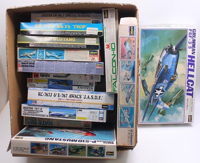 Lot 753 - One box of 15 Hasegawa plastic aircraft kits...