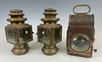Lot 2942 - A collection of vintage car lamps, to include...