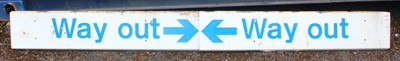 Lot 50 - Two modern Way Out railway station signs,...