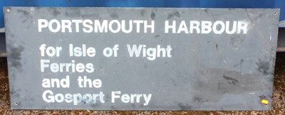Lot 52 - Hand-painted Portsmouth Harbour aluminium sign...