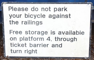 Lot 54 - Original aluminium railway station, "do not...
