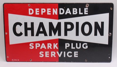 Lot 41 - Dependable Champion Spark Plug Service 13” x...