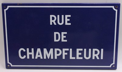 Lot 45 - Belived reproduction blue enamel road sign,...