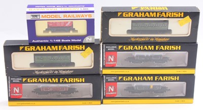 Lot 571 - Six N gauge wagons to include a Dapol Limited...