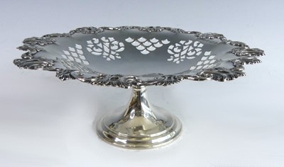 Lot 2142 - An Edwardian silver pedestal sweetmeat dish,...