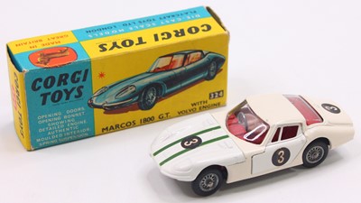 Lot 1362 - Corgi Toys No. 324 Marcos 1800 GT comprising...