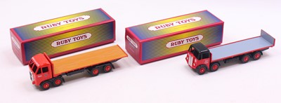 Lot 1541 - Ruby Toys group of 2 white metal haulage...