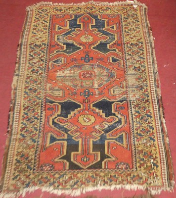 Lot 1121 - A Persian woollen Bidja rug, 165 x 115cm (worn)