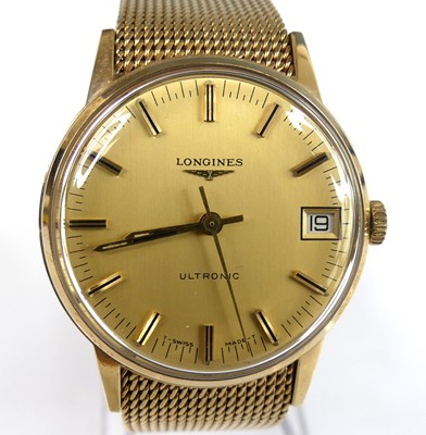 Lot 2376 - A 9ct yellow gold Longines Ultronic quartz...